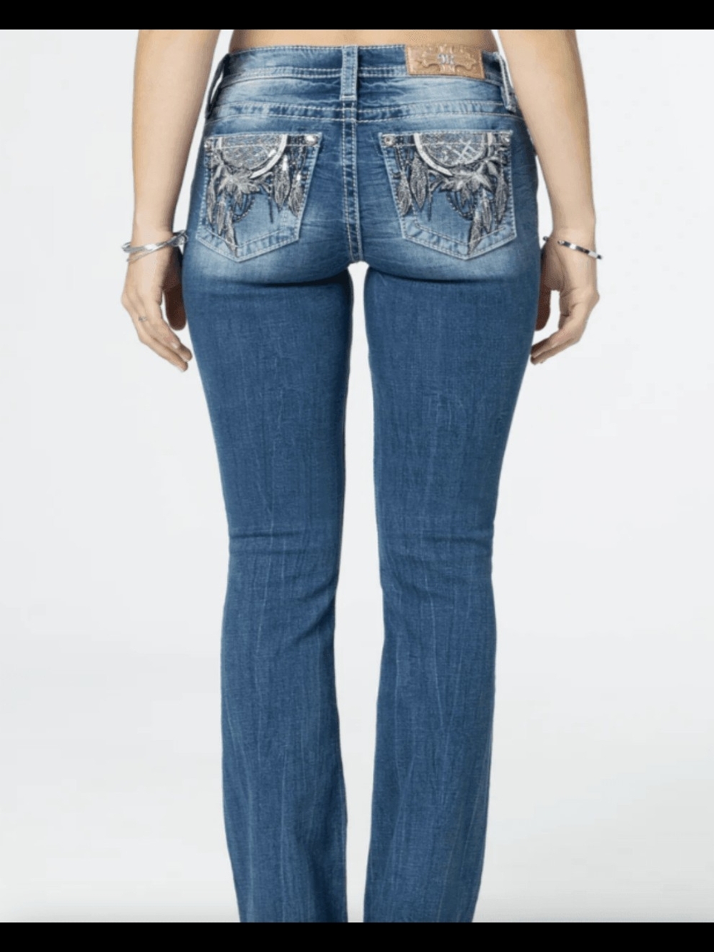 Miss Me Blue Bootcut Jeans with Embroidered Back Pockets Size 26